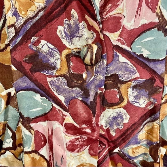 Vintage Barrie Stephens abstract floral print oversized boyfriend blazer - Picture 3 of 8